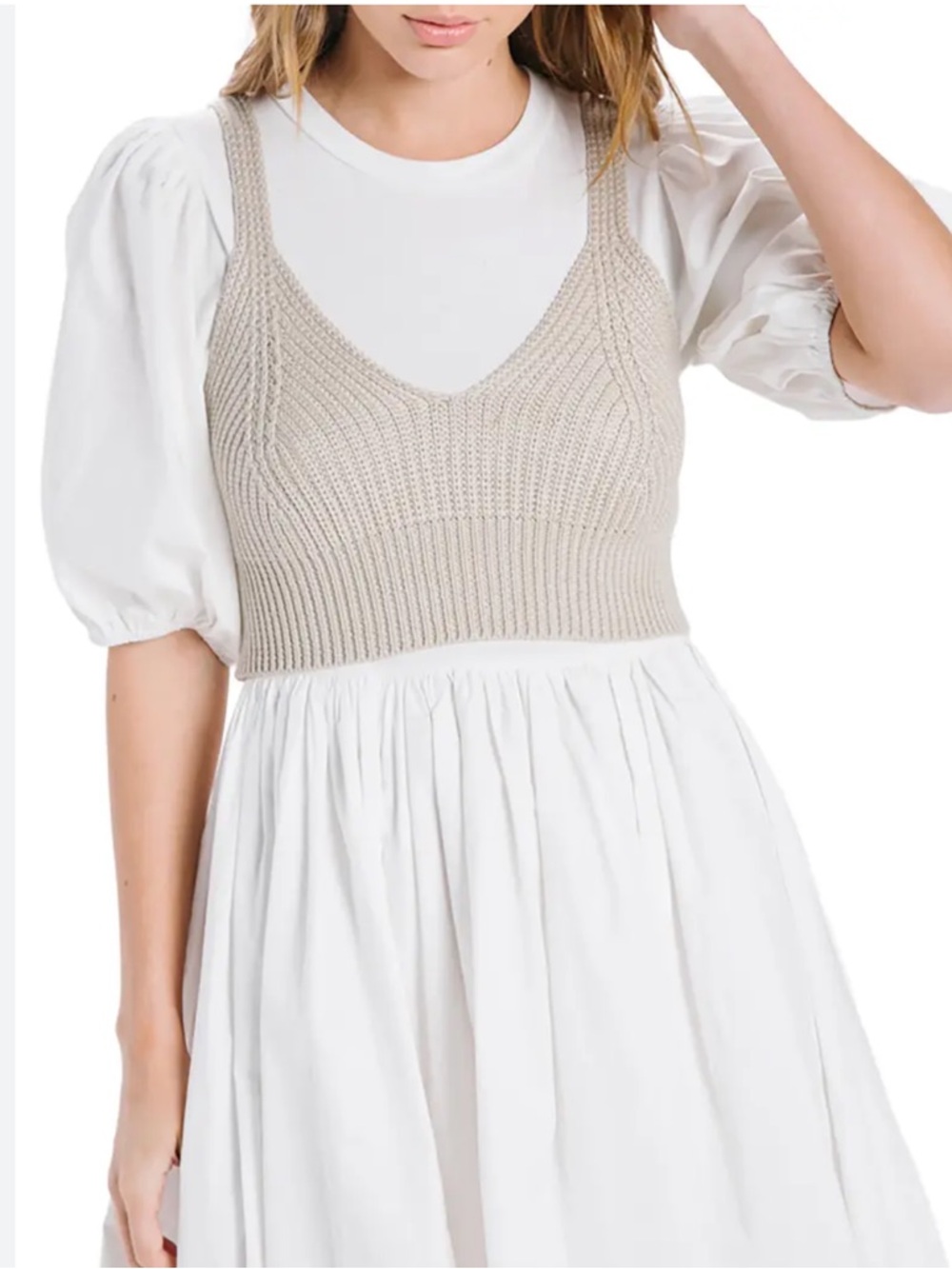Sofie the Label Dress With Sweater Overlay M